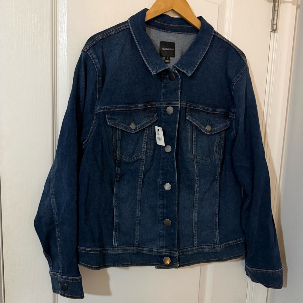 NWT Lane Bryant Dark Blue Denim Jacket size 22